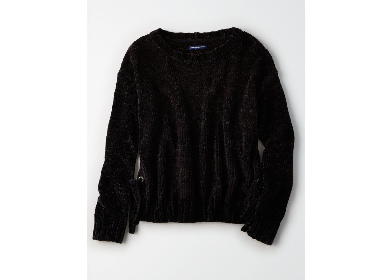 CHENILLE SIDE-TIE SWEATER