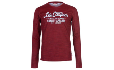 Lee Cooper Long Sleeve AOP Textured T Shirt Mens