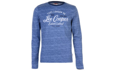 Lee Cooper Long Sleeve AOP Textured T Shirt Mens