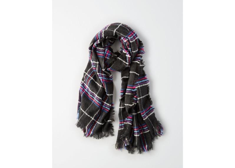 PLAID BOUCLE SCARF