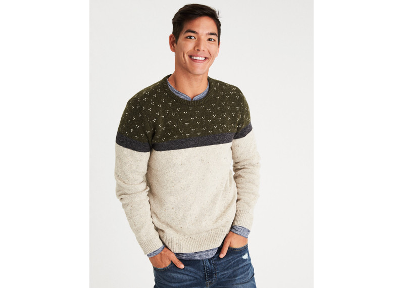 BIRD'S-EYE CREW NECK SWEATER