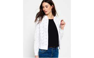 Schiffli Lace Bomber Jacket