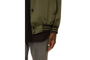 OLIVE SATIN VARSITY JACKET