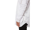 OPTIC WHITE CURVED HEM BOMBER JACKET