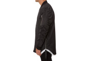 MATTE BLACK CURVED HEM BOMBER JACKET