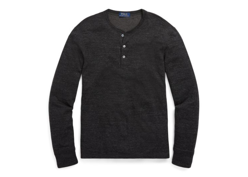 Cotton-Blend Henley Shirt