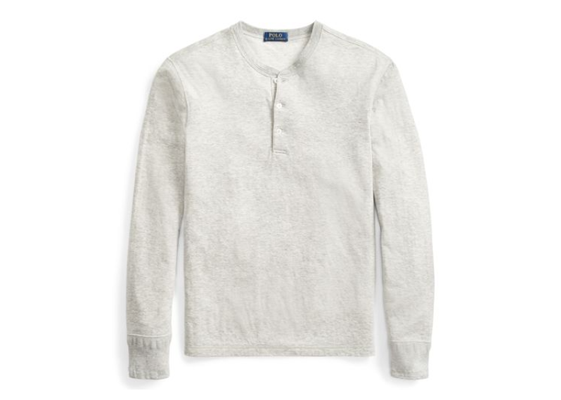 Cotton-Blend Henley Shirt