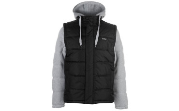 Mixed Fabric Padded Jacket