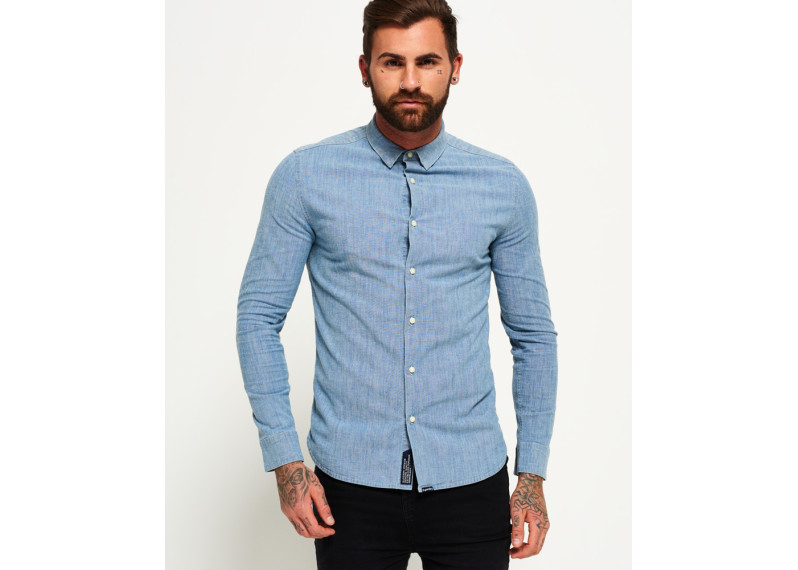 Tailored Long Sleeve Indigo Slim Shirt