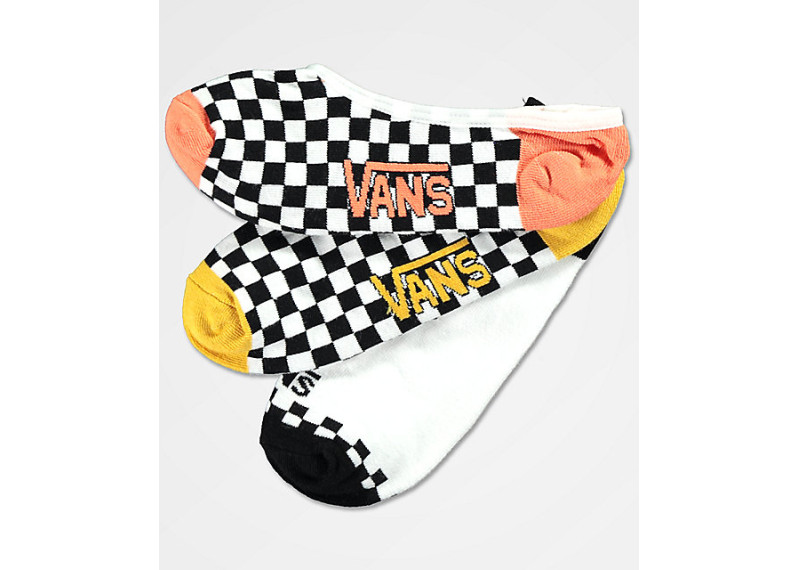 Vans 3 Pack Checker Canoodle No Show Socks