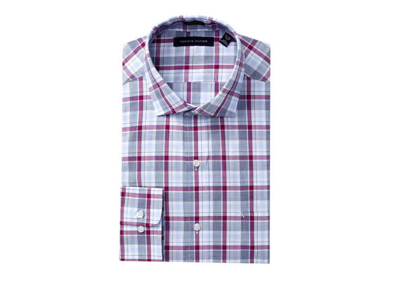 Tommy Hilfiger Regular Fit Plaid Dress Shirt