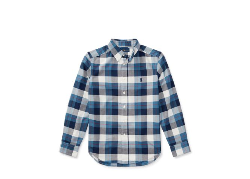 Plaid Cotton Oxford Shirt 大童