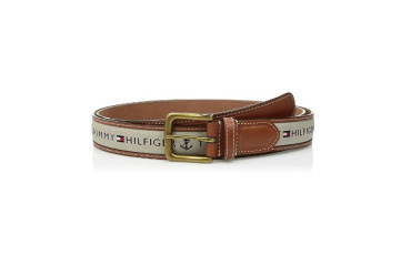 Tommy Hilfiger Men's Ribbon Inlay Belt (Standard & Big and Tall Sizes)