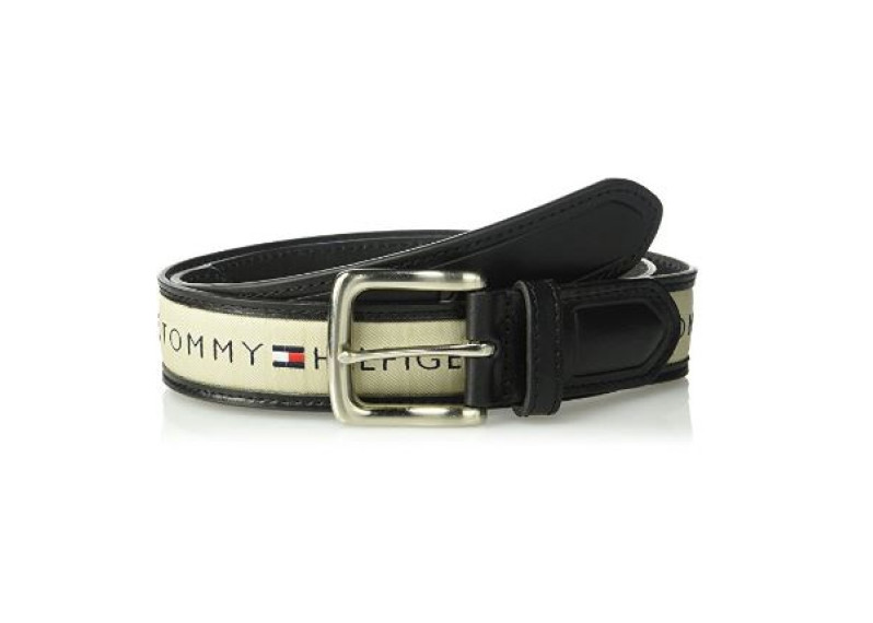 Tommy Hilfiger Men's Ribbon Inlay Belt (Standard & Big and Tall Sizes)