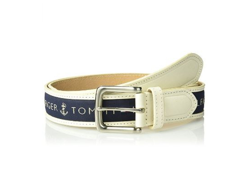 Tommy Hilfiger Men's Ribbon Inlay Belt (Standard & Big and Tall Sizes)