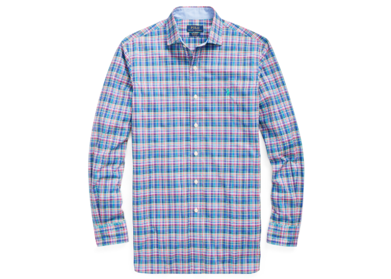 Classic Fit Plaid Poplin Shirt