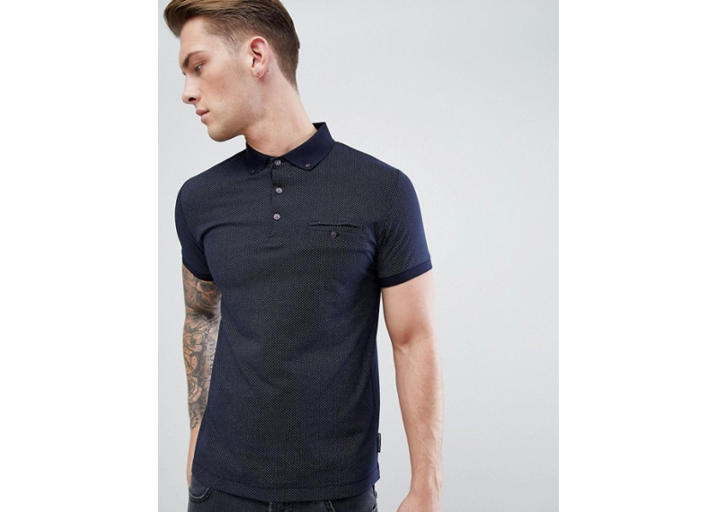 Dot Print Polo Shirt