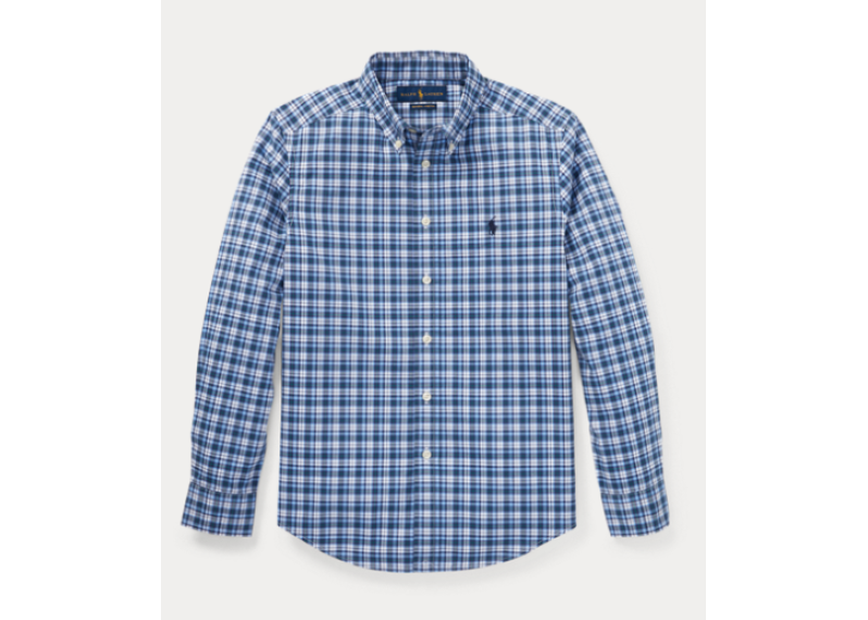 Plaid Stretch Cotton Shirt 大童裝