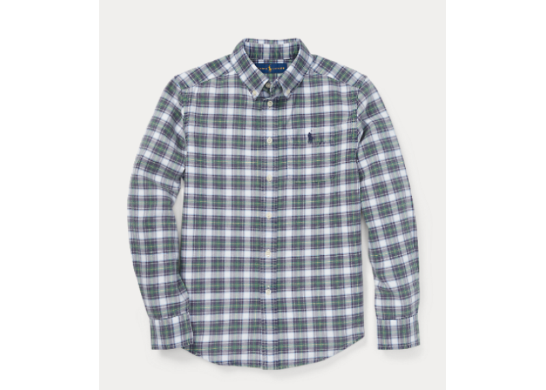 Plaid Cotton Oxford Shirt