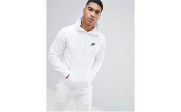 Nike pullover hoodie with embroidered logo in white