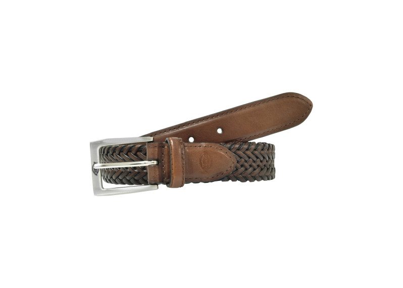 Leather V-Weave Braided Belt