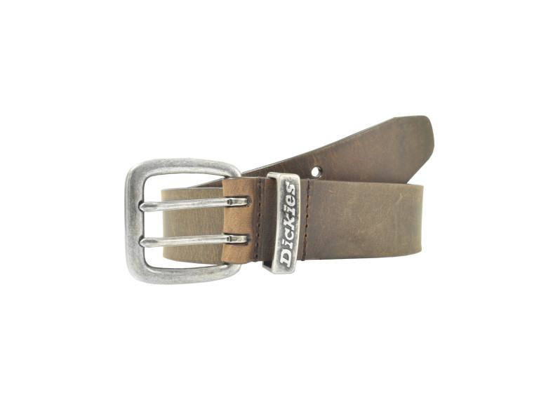 Leather Belt with Double Prong Buckle