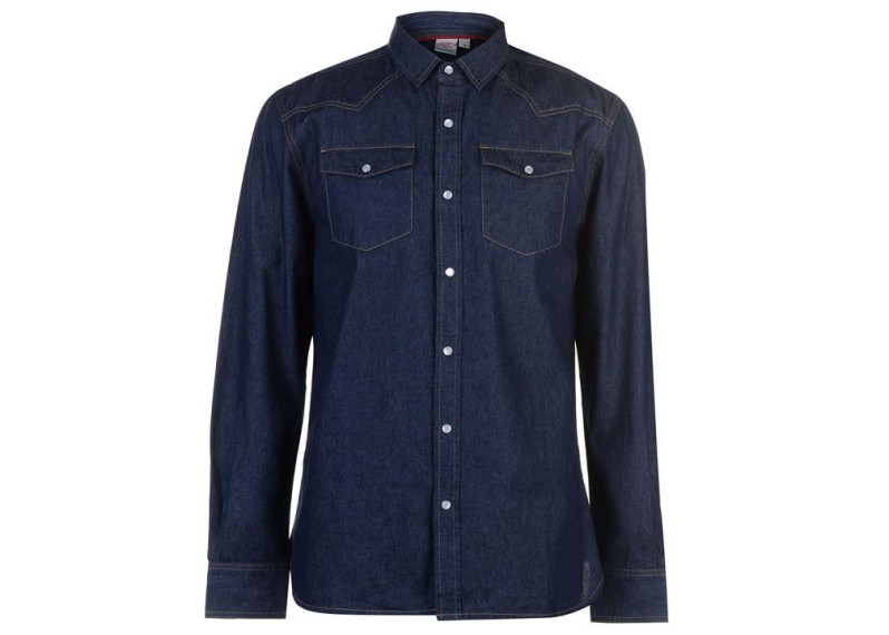 Long Sleeve Denim Shirt Mens