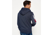 Trackster Zip Hoodie Navy Slub