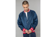 NAVY/RED NYLON VARSITY JACKET