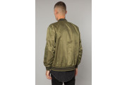 OLIVE NYLON VARSITY JACKET