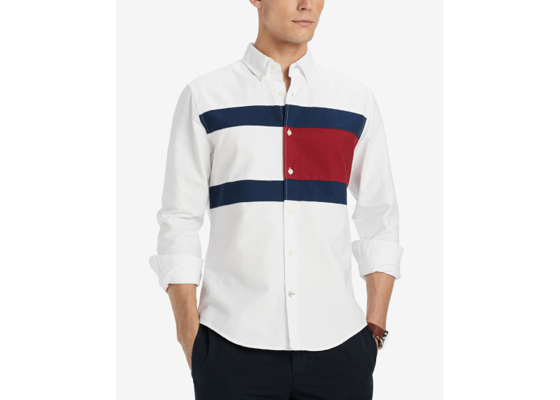 Pieced New England Colorblocked Custom Fit Shirt