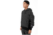 RW Diagonal All Over Print Pullover Hoodie - Black