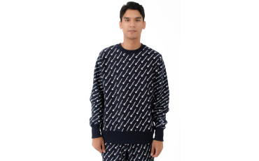 RW Diagonal All Over Print Crewneck - Navy