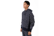 RW Diagonal All Over Print Pullover Hoodie - Navy