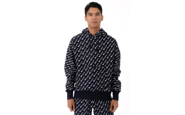 RW Diagonal All Over Print Pullover Hoodie - Navy