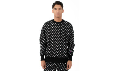 RW Diagonal All Over Print Crewneck - Black