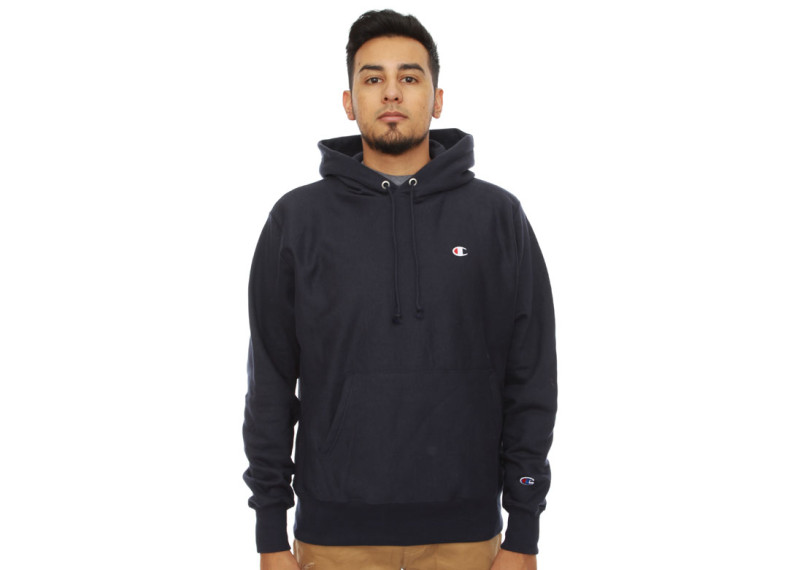 Reverse Weave Pullover Hoodie - Navy