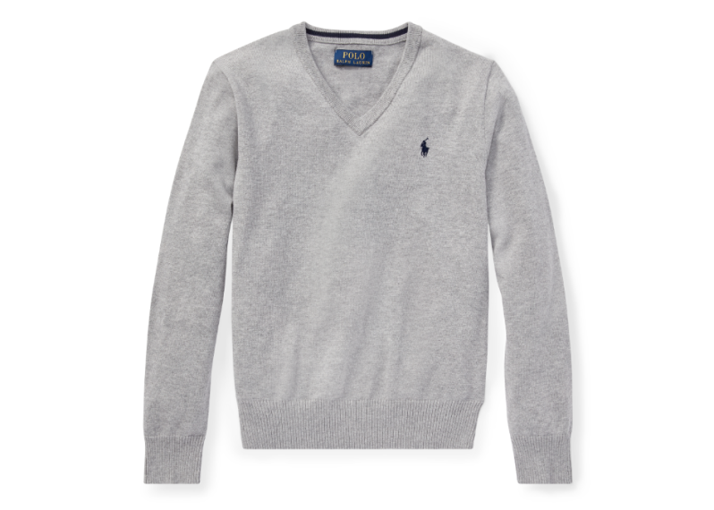 Cotton V-Neck Sweater 大童裝