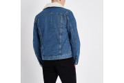 Blue borg lined denim jacket