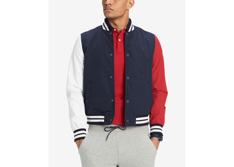 Men's Colorblocked Baseball Jacket