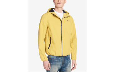 Men's Logo Graphic Hooded Soft-Shell Jacket