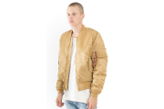 MA-1 Slim Fit Flight Jacket - Camel/Deep Brown