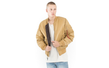 MA-1 Slim Fit Flight Jacket - Camel/Deep Brown