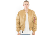 MA-1 Slim Fit Flight Jacket - Camel/Deep Brown