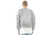 MA-1 Slim Fit Flight Jacket - New Silver/Red Lining