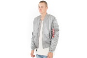 MA-1 Slim Fit Flight Jacket - New Silver/Red Lining