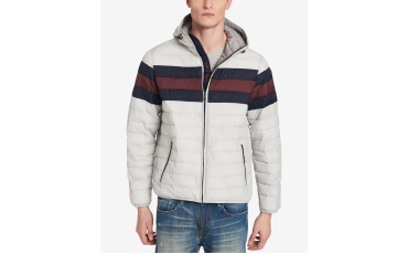 Men's Color Block Hooded Ski Coat