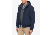 Soft-Shell Hooded Bomber Jacket with Bib