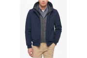 Soft-Shell Hooded Bomber Jacket with Bib