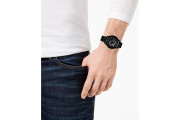 Men's Black Silicone Strap Watch 44mm